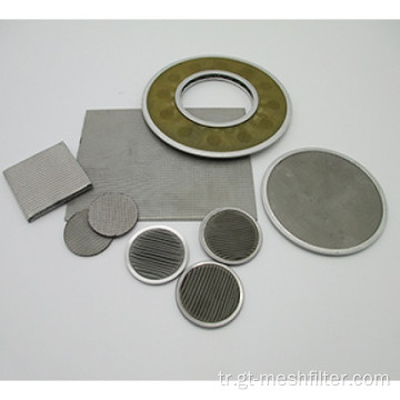 Paslanmaz çelik sinterlenmiş tel örgü filtre diski